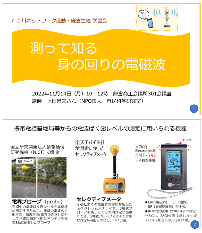 学習会「測って知る 身の回りの電磁波」を開催 | 保坂れい子
